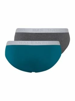 Wäsche Hanro 2er-Pack Slips Cotton Essentials In Deep Lagoon/coal Melange Günstig Kaufen -hanro shop hanro 2er pack slips cotton essentials in deep lagoon coal melange 3