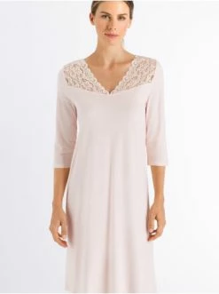 Große Größen Hanro 3/4 Arm Nachthemd Moments 100cm In Crystal Pink Günstig Kaufen -hanro shop hanro 3 4 arm nachthemd moments 100cm in crystal pink 2