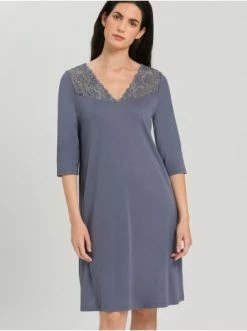 Große Größen Hanro 3/4 Arm Nachthemd Moments 100cm In Pigeon Günstig Kaufen -hanro shop hanro 3 4 arm nachthemd moments 100cm in pigeon 2