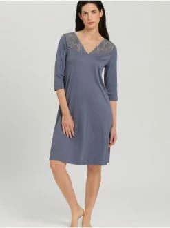 Große Größen Hanro 3/4 Arm Nachthemd Moments 100cm In Pigeon Günstig Kaufen -hanro shop hanro 3 4 arm nachthemd moments 100cm in pigeon 4