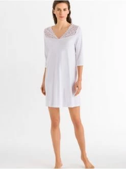 Große Größen Hanro 3/4 Arm Nachthemd Moments 100cm In Weiß Günstig Kaufen -hanro shop hanro 3 4 arm nachthemd moments 100cm in weiss 2