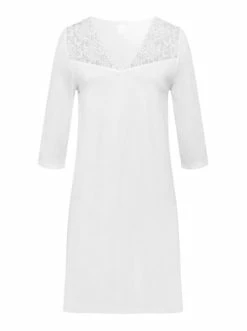 Große Größen Hanro 3/4 Arm Nachthemd Moments 100cm In Weiß Günstig Kaufen