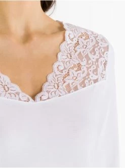 Große Größen Hanro 3/4 Arm Nachthemd Moments 100cm In Weiß Günstig Kaufen -hanro shop hanro 3 4 arm nachthemd moments 100cm in weiss 3