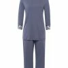 Große Größen Hanro 3/4 Arm Pyjama Moments In Pigeon Günstig Kaufen -hanro shop hanro 3 4 arm pyjama moments in pigeon