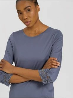 Große Größen Hanro 3/4 Arm Pyjama Moments In Pigeon Günstig Kaufen -hanro shop hanro 3 4 arm pyjama moments in pigeon 4