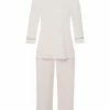 Große Größen Hanro 3/4 Arm Pyjama Natural Comfort In Almond Günstig Kaufen -hanro shop hanro 3 4 arm pyjama natural comfort in almond