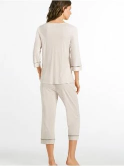 Große Größen Hanro 3/4 Arm Pyjama Natural Comfort In Almond Günstig Kaufen -hanro shop hanro 3 4 arm pyjama natural comfort in almond 3