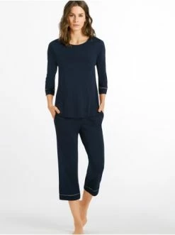 Große Größen Hanro 3/4 Arm Pyjama Natural Comfort In Dunkelblau Günstig Kaufen 10 Große Größen Hanro 3/4 Arm Pyjama Natural Comfort In Dunkelblau Günstig Kaufen -hanro shop hanro 3 4 arm pyjama natural comfort in dunkelblau 2
