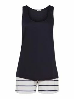 Große Größen Hanro Ärmelloser Pyjama Laura In Cheerful Stripe Günstig Kaufen