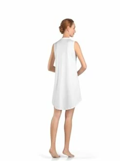 Große Größen Hanro Ärmelloses Nachthemd Cotton Deluxe 90cm In Weiß Günstig Kaufen -hanro shop hanro armelloses nachthemd cotton deluxe 90cm in weiss 2