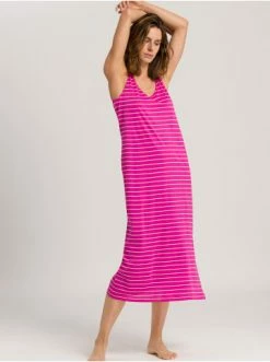 Große Größen Hanro Ärmelloses Nachthemd Laura (130cm) In Berry Stripe Günstig Kaufen -hanro shop hanro armelloses nachthemd laura 130cm in berry stripe 2