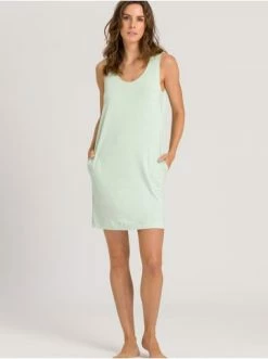 Große Größen Hanro Ärmelloses Nachthemd Natural Elegance (90cm) In Pistachio Melange Günstig Kaufen -hanro shop hanro armelloses nachthemd natural elegance 90cm in pistachio melange 4