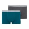 Wäsche Hanro Boxershorts Cotton Essentials In Deep Lagoon/coal Melange Günstig Kaufen