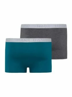 Wäsche Hanro Boxershorts Cotton Essentials In Deep Lagoon/coal Melange Günstig Kaufen -hanro shop hanro boxershorts cotton essentials in deep lagoon coal melange 3