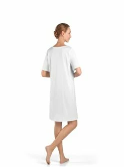 Große Größen Hanro Kurzarm Nachthemd Cotton Deluxe 90cm In Weiß Günstig Kaufen -hanro shop hanro kurzarm nachthemd cotton deluxe 90cm in weiss 2