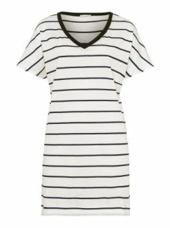 Große Größen Hanro Kurzarm Nachthemd Laura (85cm) In Cheerful Stripe Günstig Kaufen