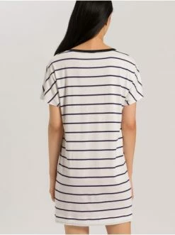 Große Größen Hanro Kurzarm Nachthemd Laura (85cm) In Cheerful Stripe Günstig Kaufen -hanro shop hanro kurzarm nachthemd laura 85cm in cheerful stripe 3