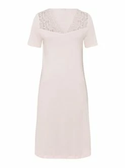 Große Größen Hanro Kurzarm Nachthemd Moments 100cm In Crystal Pink Günstig Kaufen