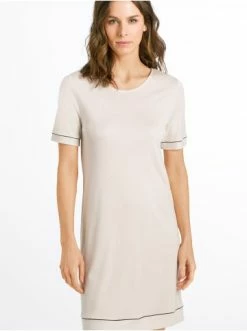 Große Größen Hanro Kurzarm Nachthemd Natural Comfort 90cm In Almond Günstig Kaufen -hanro shop hanro kurzarm nachthemd natural comfort 90cm in almond 2