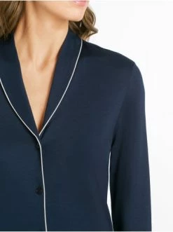 Große Größen Hanro Langarm Nachthemd Natural Comfort 100cm In Dunkelblau Günstig Kaufen -hanro shop hanro langarm nachthemd natural comfort 100cm in dunkelblau 5