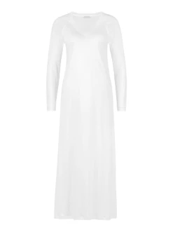 Große Größen Hanro Langarm Nachthemd Pure Essence 130cm In Weiß Günstig Kaufen