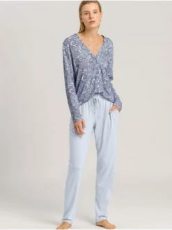 Große Größen Hanro Lange Schlafhose Sleep & Lounge In Cloud Blue Günstig Kaufen -hanro shop hanro lange schlafhose sleep and lounge in cloud blue 4