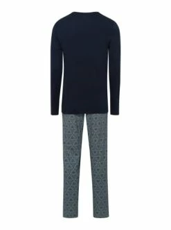 Wäsche Hanro Langer Pyjama Night & Day In Navy Mosaic Günstig Kaufen 9 Wäsche Hanro Langer Pyjama Night & Day In Navy Mosaic Günstig Kaufen -hanro shop hanro langer pyjama night and day in navy mosaic 1