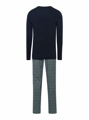 Wäsche Hanro Langer Pyjama Night & Day In Navy Mosaic Günstig Kaufen 4 Wäsche Hanro Langer Pyjama Night & Day In Navy Mosaic Günstig Kaufen - Image 2