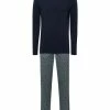 Wäsche Hanro Langer Pyjama Night & Day In Navy Mosaic Günstig Kaufen -hanro shop hanro langer pyjama night and day in navy mosaic
