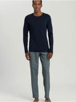 Wäsche Hanro Langer Pyjama Night & Day In Navy Mosaic Günstig Kaufen 10 Wäsche Hanro Langer Pyjama Night & Day In Navy Mosaic Günstig Kaufen -hanro shop hanro langer pyjama night and day in navy mosaic 2