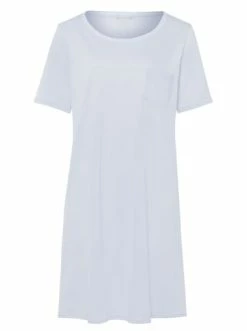 Große Größen Hanro Nachthemd Kurzarm Cotton Deluxe In Blue Glow Günstig Kaufen