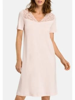 Große Größen Hanro Nachthemd Kurzarm Moments In Crystal Pink Günstig Kaufen -hanro shop hanro nachthemd kurzarm moments in crystal pink 2