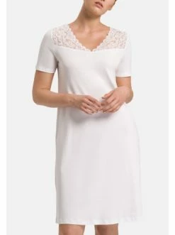Große Größen Hanro Nachthemd Kurzarm Moments In Weiß Günstig Kaufen -hanro shop hanro nachthemd kurzarm moments in weiss 2