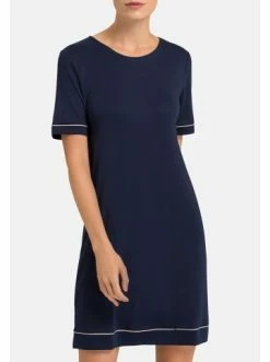 Große Größen Hanro Nachthemd Kurzarm Natural Comfort In Deep Navy Günstig Kaufen -hanro shop hanro nachthemd kurzarm natural comfort in deep navy 2