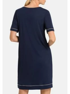 Große Größen Hanro Nachthemd Kurzarm Natural Comfort In Deep Navy Günstig Kaufen -hanro shop hanro nachthemd kurzarm natural comfort in deep navy 3