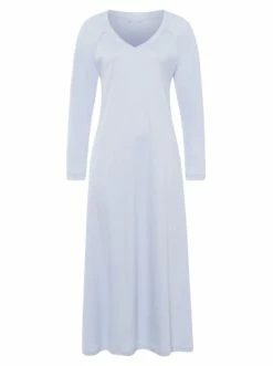 Große Größen Hanro Nachthemd Langarm Pure Essence In Blue Glow Günstig Kaufen