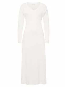Große Größen Hanro Nachthemd Langarm Pure Essence In Off White Günstig Kaufen