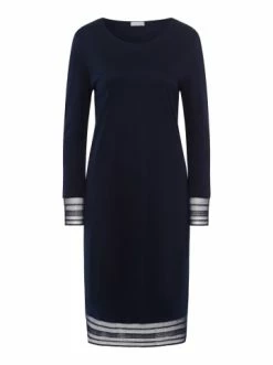 Große Größen Hanro Nachthemd Langarm Sina In Deep Navy Günstig Kaufen