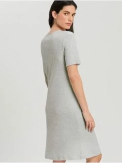 Große Größen Hanro Nachthemd Mira 100cm In Cloud Melange Günstig Kaufen -hanro shop hanro nachthemd mira 100cm in cloud melange 3