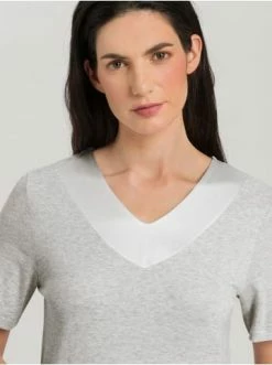 Große Größen Hanro Nachthemd Mira 100cm In Cloud Melange Günstig Kaufen -hanro shop hanro nachthemd mira 100cm in cloud melange 5