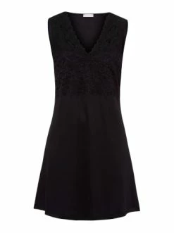 Große Größen Hanro Nachthemd Moments ärmellos, 90cm In Schwarz Günstig Kaufen