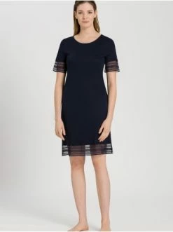 Große Größen Hanro Nachthemd Sina 100cm In Dunkelblau Günstig Kaufen -hanro shop hanro nachthemd sina 100cm in dunkelblau 4