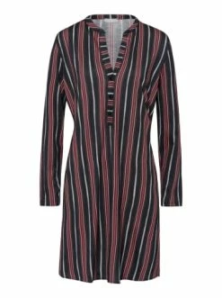 Große Größen Hanro Nachthemd Sleep & Lounge In Marsala Stripe Günstig Kaufen