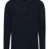 Shirts & Longsleeves Hanro Pullover Living Shirts Mit Knopfleiste In Dunkelblau Günstig Kaufen