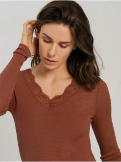 Große Größen Hanro Pullover Woolen Lace In Marsala Günstig Kaufen -hanro shop hanro pullover woolen lace in marsala 5