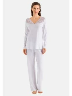Große Größen Hanro Pyjama Moments In Weiß Günstig Kaufen