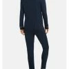 Große Größen Hanro Pyjama Natural Comfort In Deep Navy Günstig Kaufen -hanro shop hanro pyjama natural comfort in deep navy