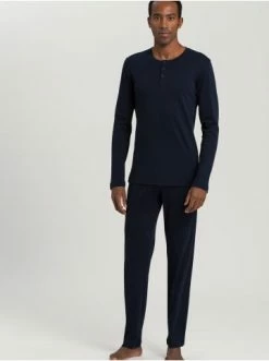 Wäsche Hanro Pyjama Night & Day In Dunkelblau Günstig Kaufen -hanro shop hanro pyjama night and day in dunkelblau 2