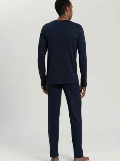 Wäsche Hanro Pyjama Night & Day In Dunkelblau Günstig Kaufen -hanro shop hanro pyjama night and day in dunkelblau 3