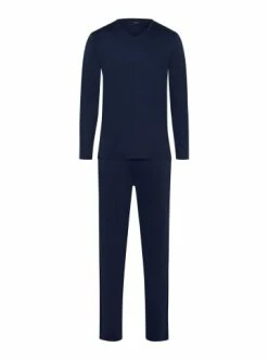 Wäsche Hanro Pyjama Night Selection In Dunkelblau Günstig Kaufen